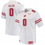 Men's Wisconsin Badgers NCAA #0 Braelon Allen White Authentic Under Armour Stitched College Football Jersey LH31A56AJ